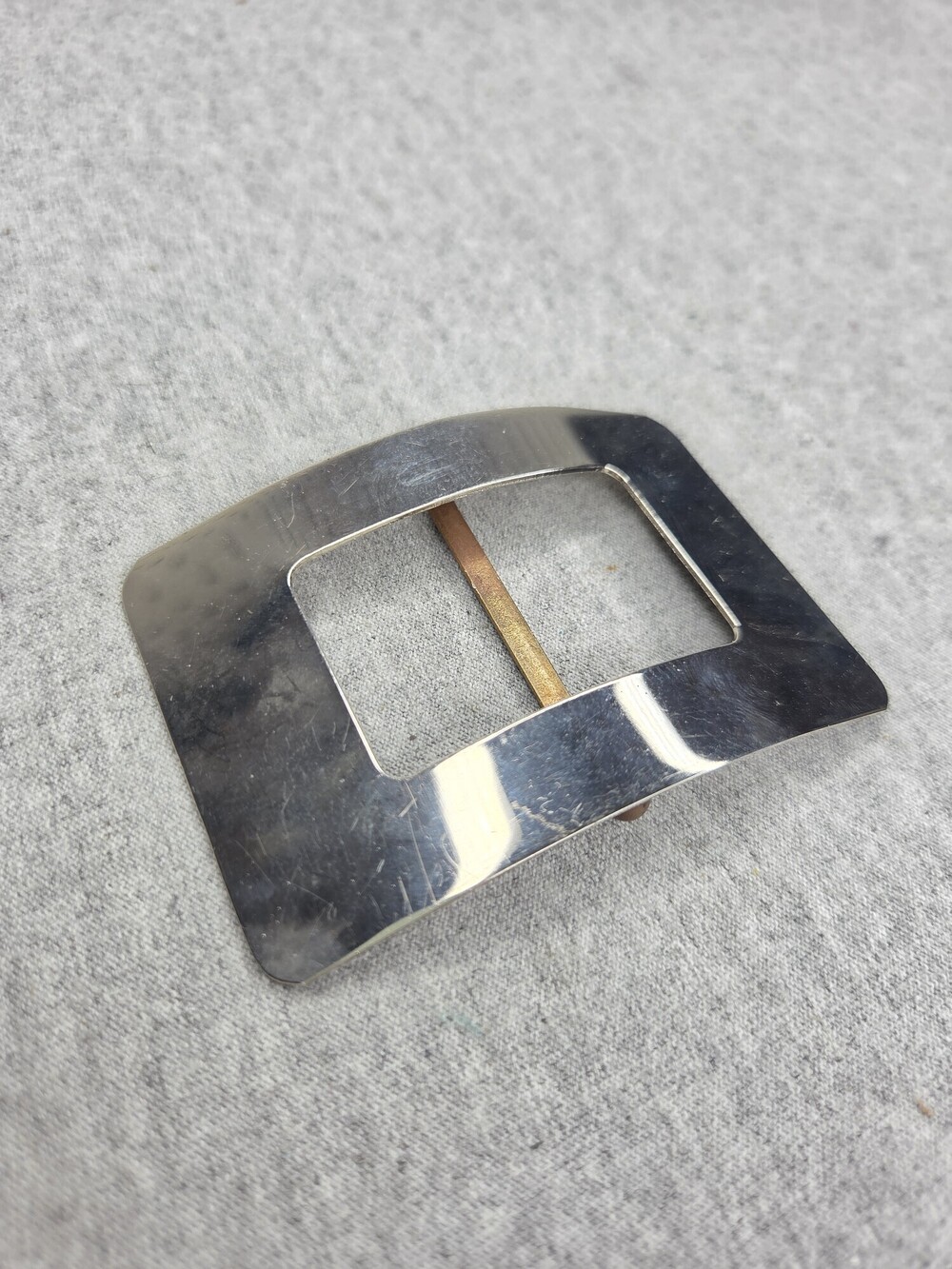 Womens Silver Tone Statement Belt Buckle Vintage Large Sash Pin Brass Prong